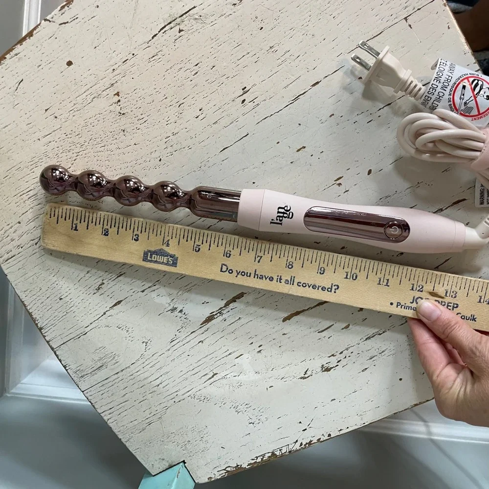 L'ange Le Perle Bubble Curling Wand Rose Gold Titanium Pink Hair Styling Tool
